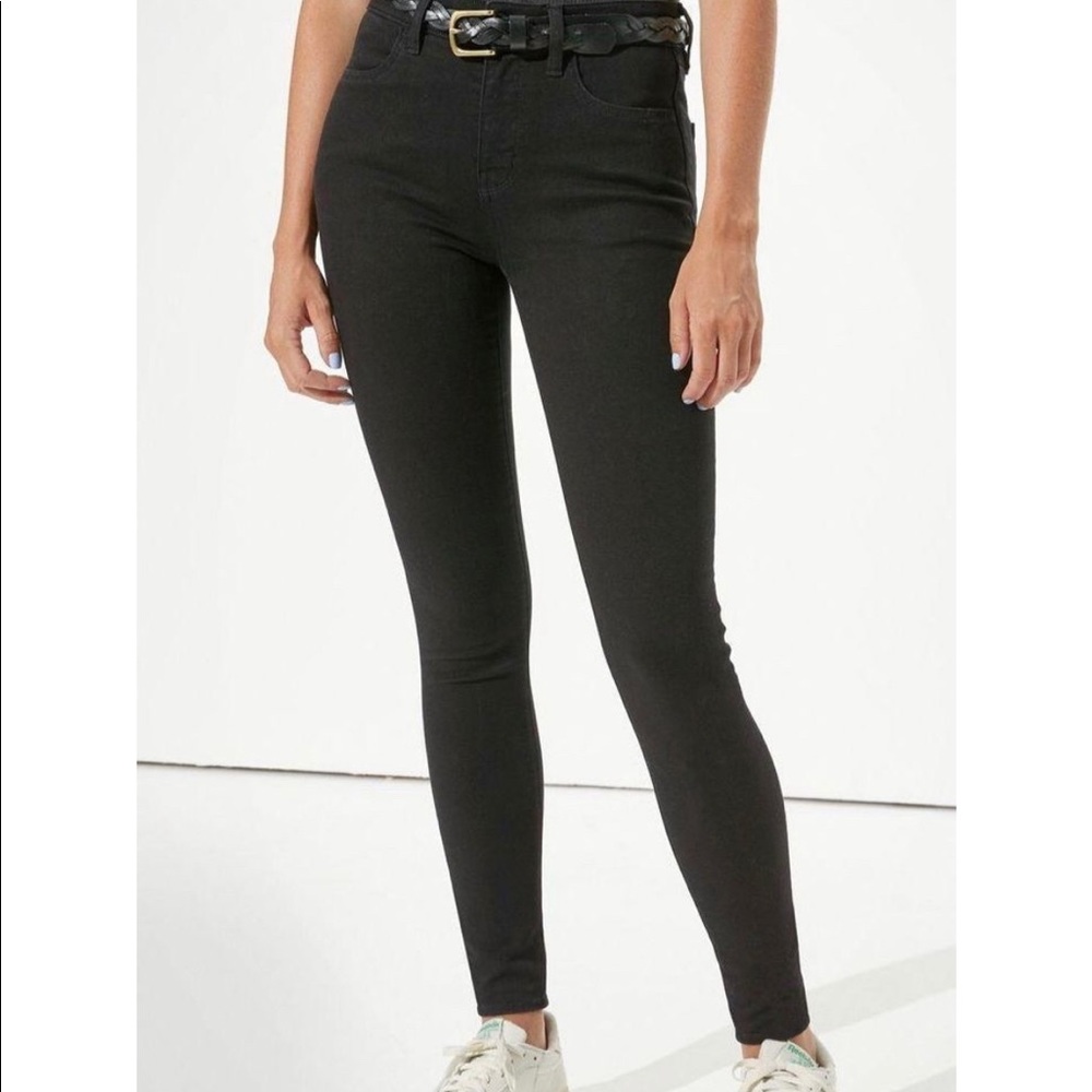 American Eagle Black High Rise Jeggings LONG